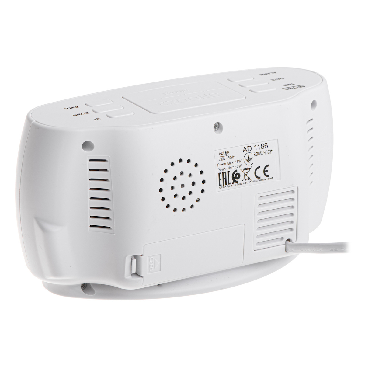 Adler Επιτραπέζιο Ψηφιακό Ρολόι με Ξυπνητήρι AD 1186 W - Image 5