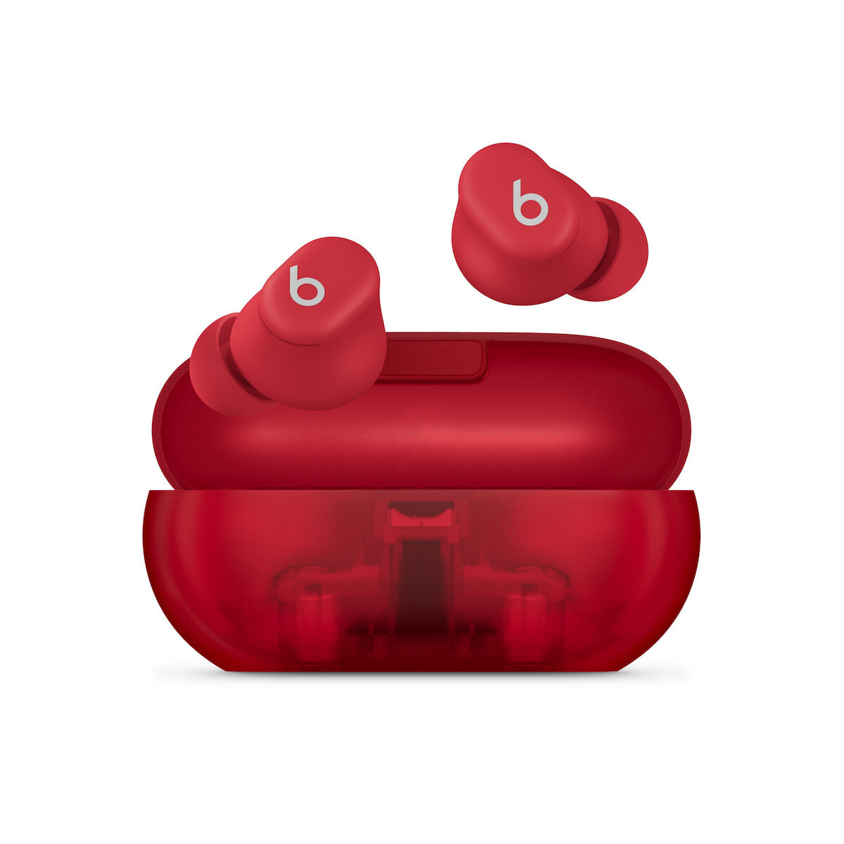 Beats Solo Buds Bluetooth Handsfree Ακουστικά με Θήκη Φόρτισης Transparent Red