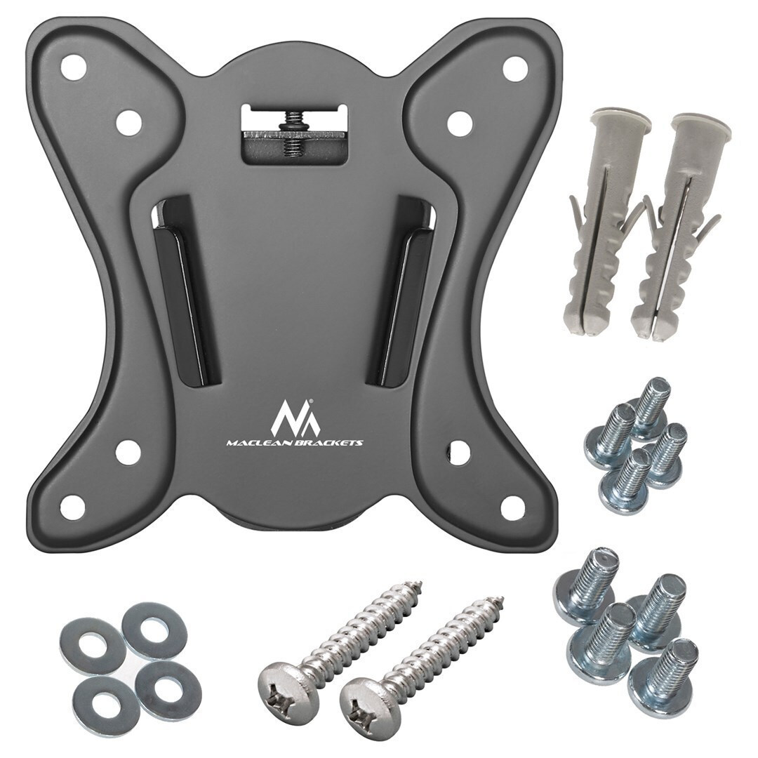 Maclean Energy MC-715A Βάση Τηλεόρασης Τοίχου έως 100" και 25kg Μαύρο - Image 4