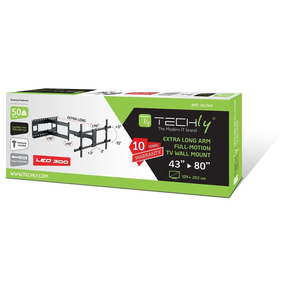 Techly ICA-PLB 490 Βάση Τηλεόρασης Τοίχου με Βραχίονα έως 80" και 50kg - Image 7