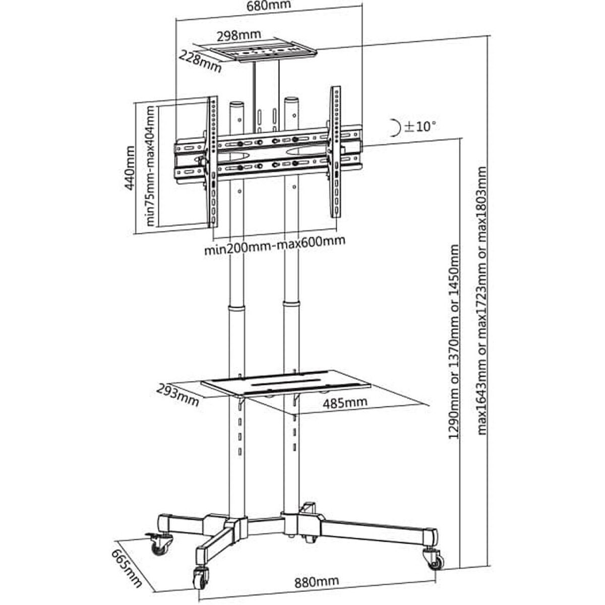 Techly ICA-TR16T Βάση Τηλεόρασης Δαπέδου έως 70" και 50kg - Image 4