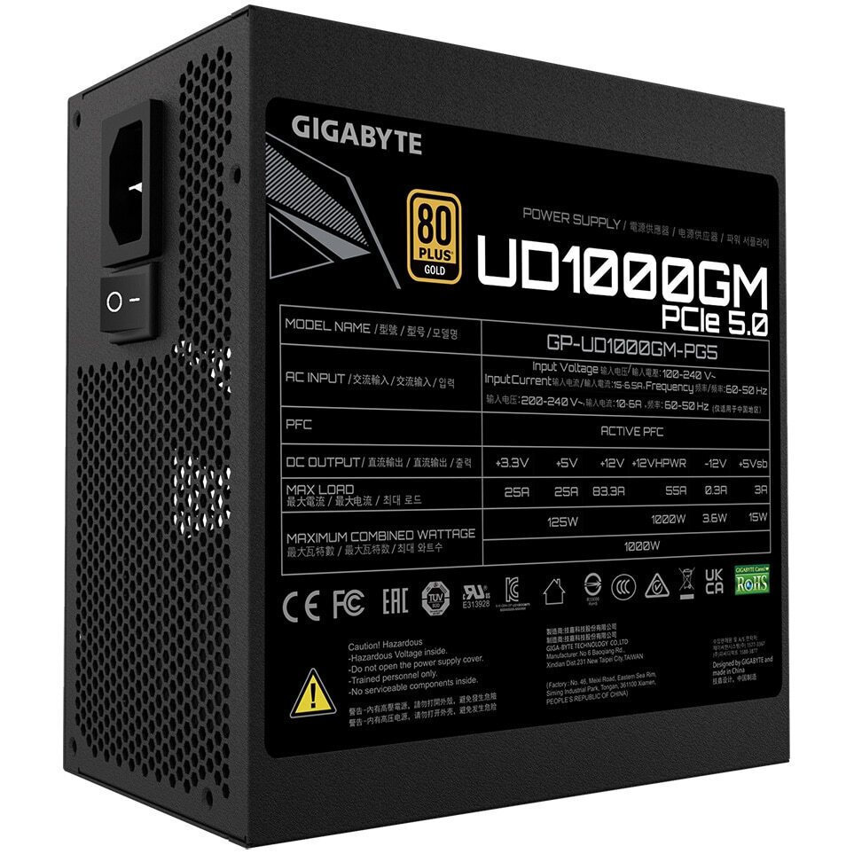 Gigabyte GP-UD1000GM PG5 rev. 2.0 1000W Μαύρο Τροφοδοτικό Υπολογιστή Full Modular 80 Plus Gold - Image 8