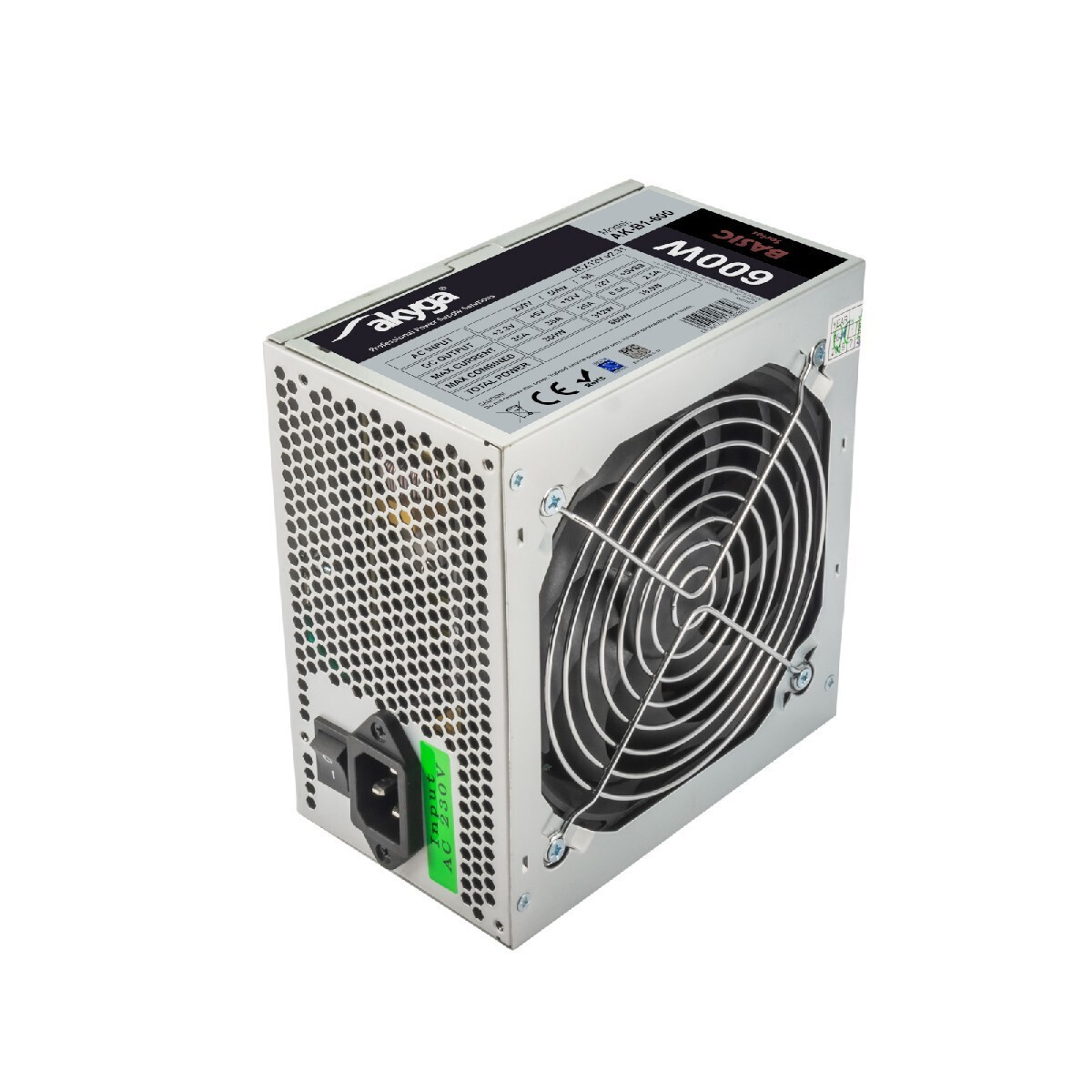 Akyga AK-B1-600 600W Μαύρο Τροφοδοτικό Υπολογιστή Full Wired - Image 6