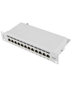 Lanberg Patch Panel Shielded για Rack 1U 10" 12 Θυρών cat6 Γκρι