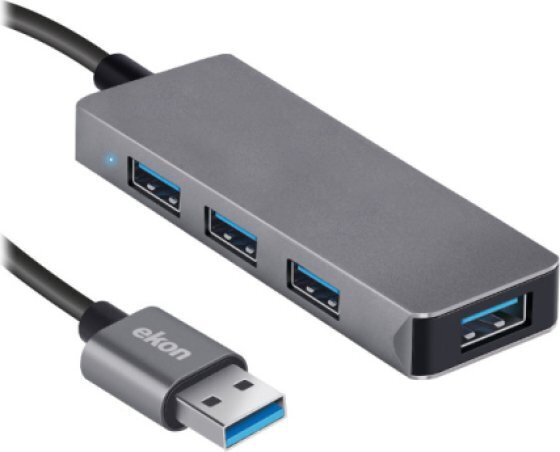 SBS EKON USB 3.0 Hub 4 Θυρών με σύνδεση USB-A Γκρι