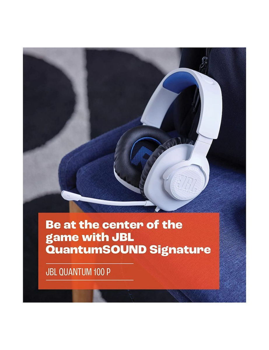JBL Quantum 100P Over Ear Λευκό/Μπλέ for PS4 / PS5 - Image 7