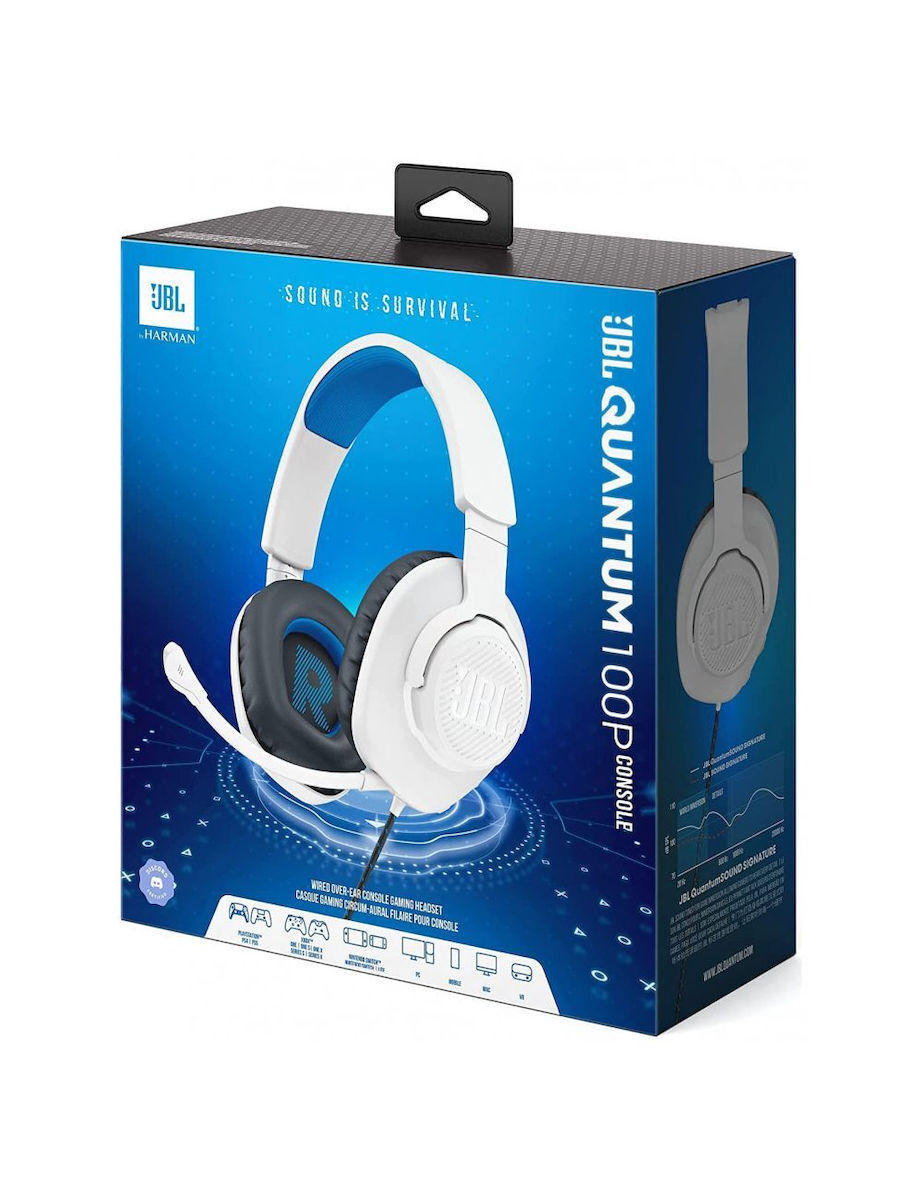 JBL Quantum 100P Over Ear Λευκό/Μπλέ for PS4 / PS5 - Image 6