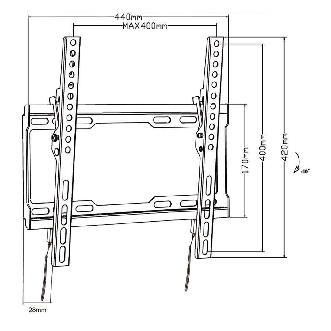 Maclean Energy MC-412 Βάση Τηλεόρασης Τοίχου έως 70" και 45kg - Image 2