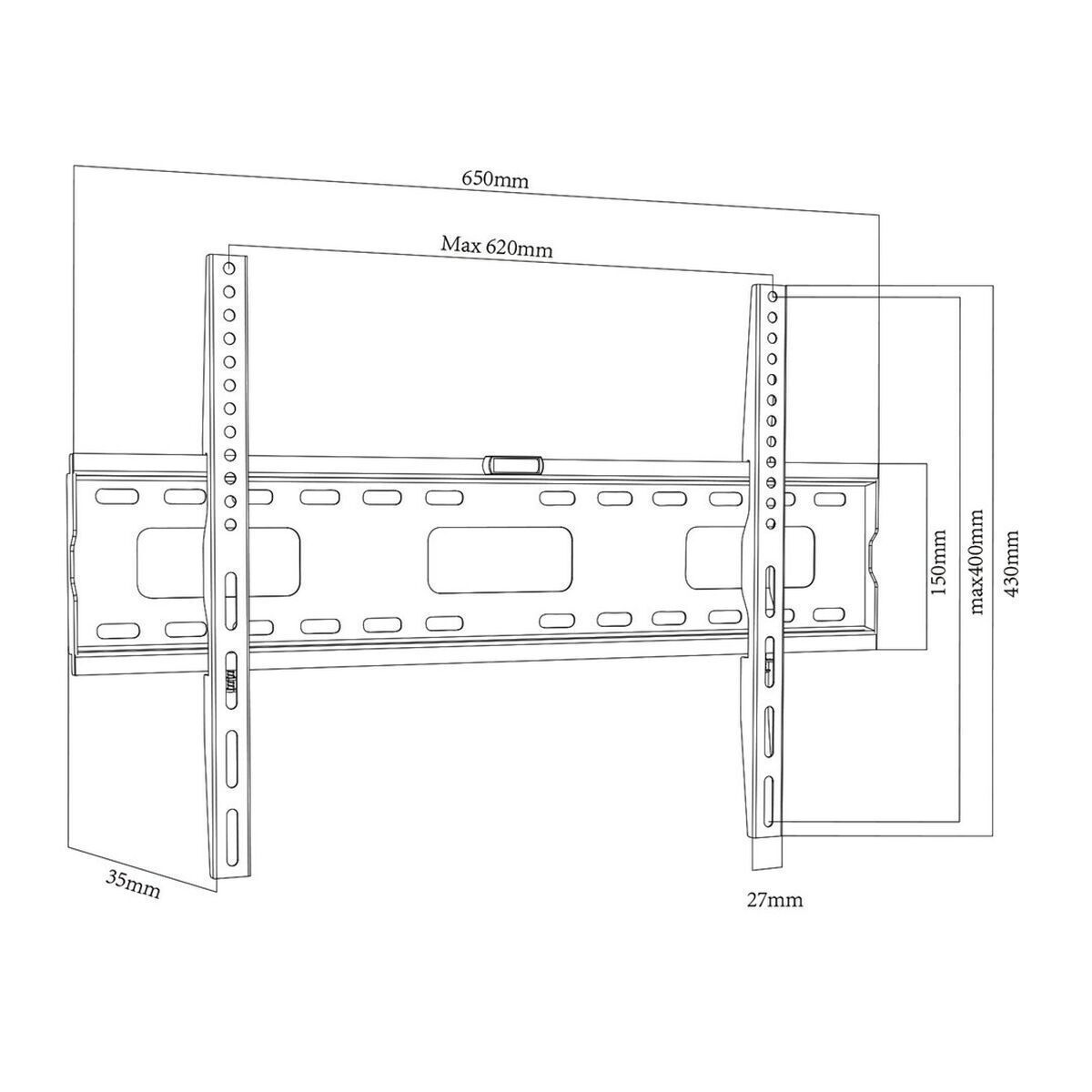 MC-419 Βάση Τηλεόρασης Τοίχου έως 100" και 45kg Λευκό - Image 2