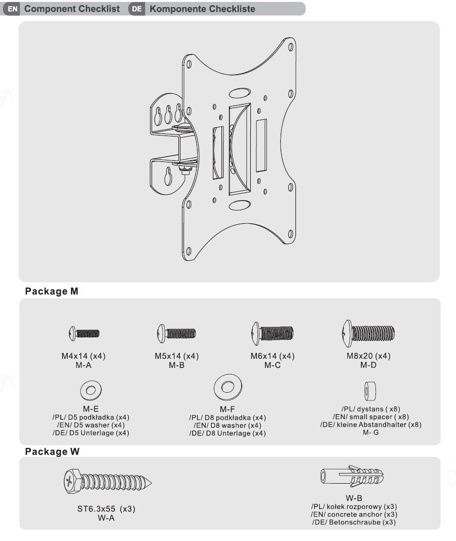 Maclean Energy MC-501A B Βάση Τηλεόρασης Τοίχου έως 42" και 30kg - Image 8