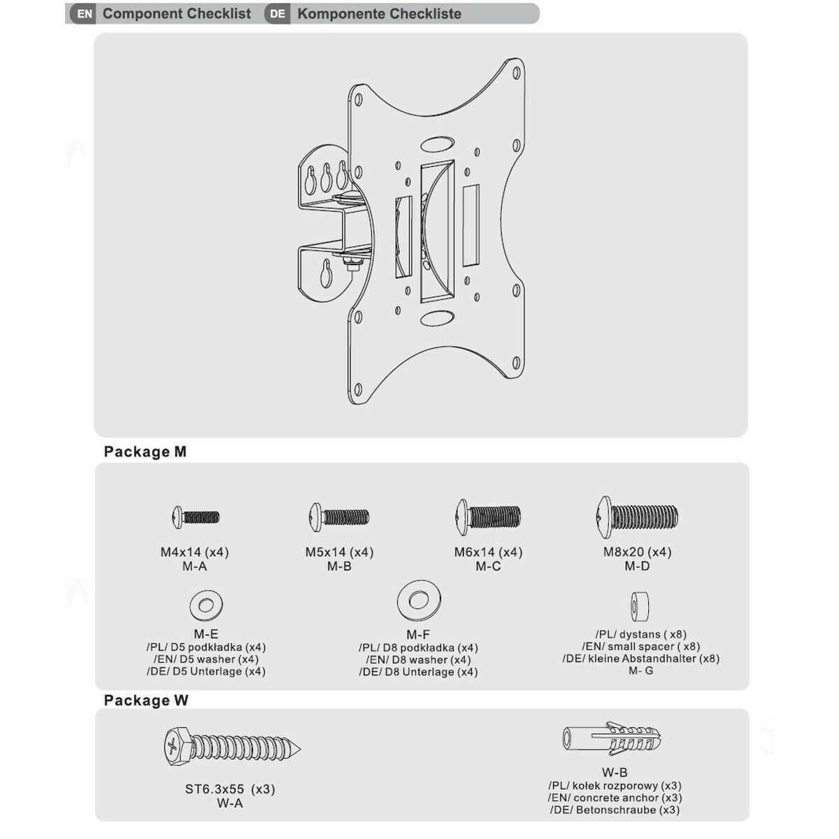 Maclean Energy MC-501A B Βάση Τηλεόρασης Τοίχου έως 42" και 30kg - Image 6