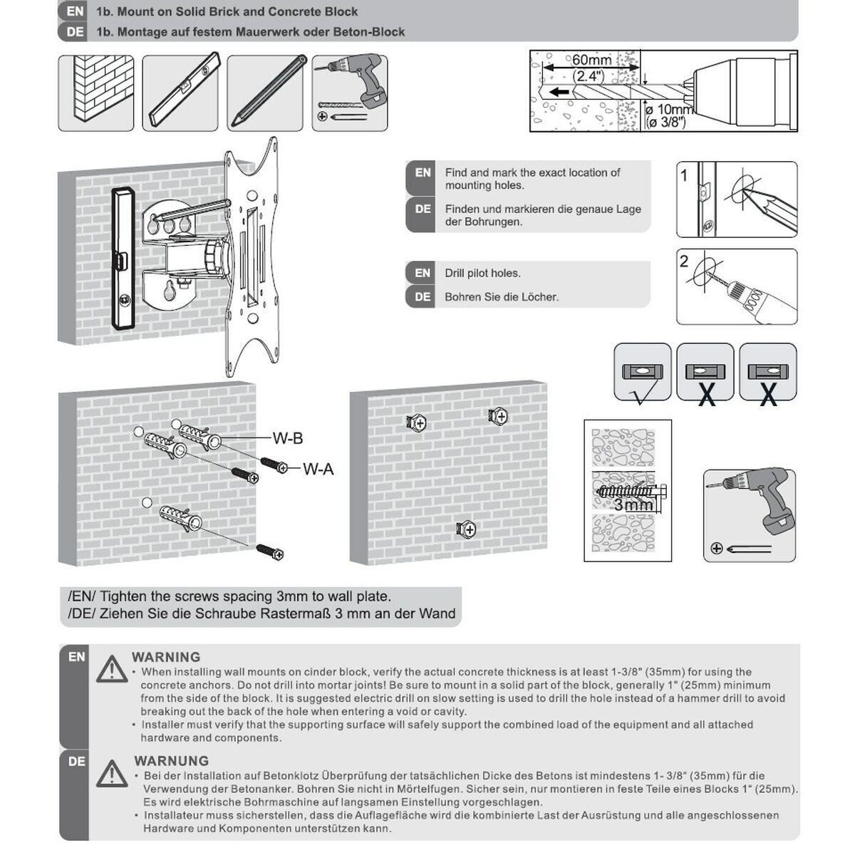 Maclean Energy MC-501A B Βάση Τηλεόρασης Τοίχου έως 42" και 30kg - Image 5
