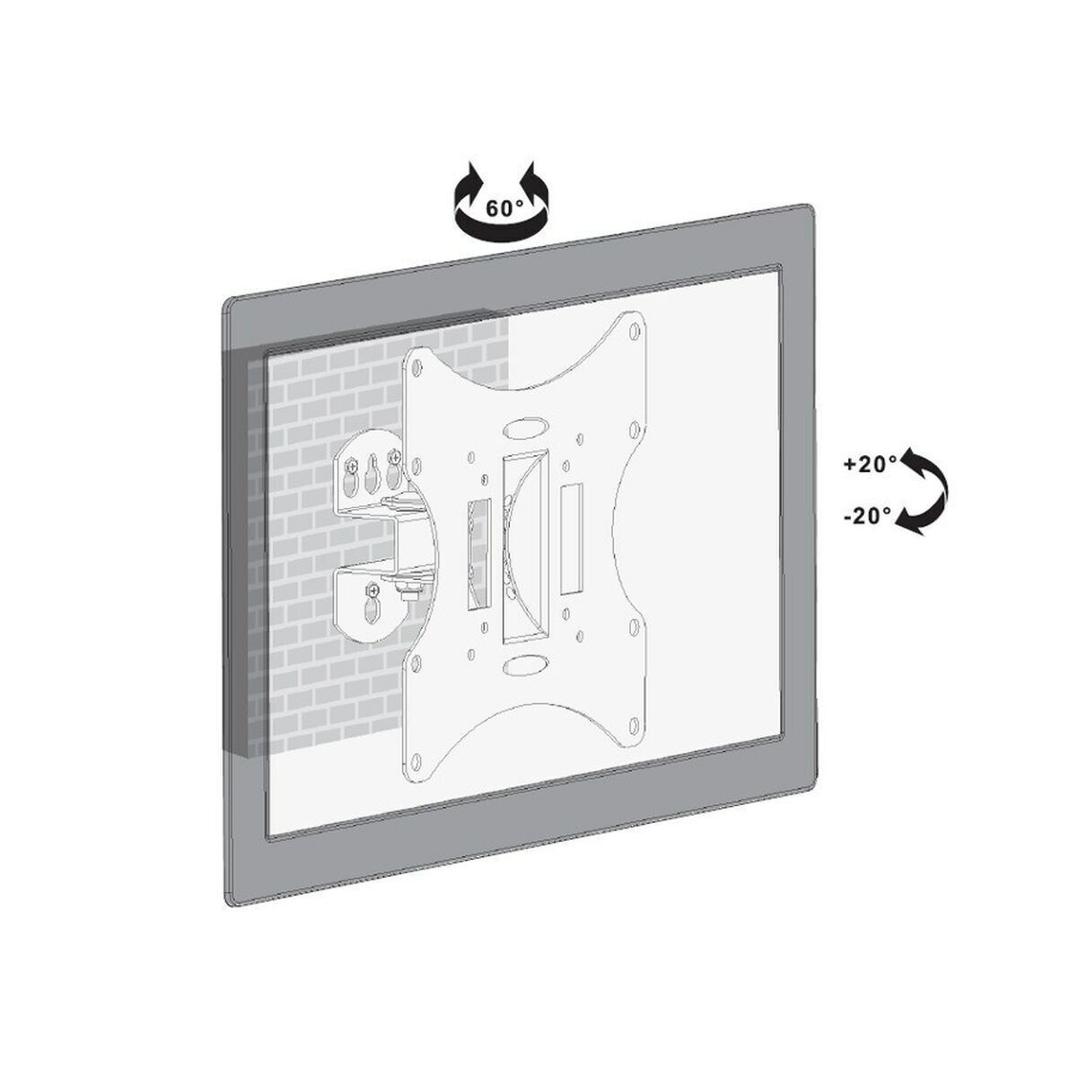 Maclean Energy MC-501A B Βάση Τηλεόρασης Τοίχου έως 42" και 30kg - Image 3