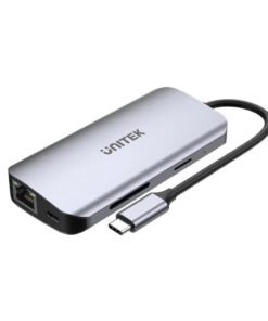 Unitek USB-C Docking Station με HDMI 4K PD Ethernet και σύνδεση 2 Οθονών Ασημί (D1122A01)