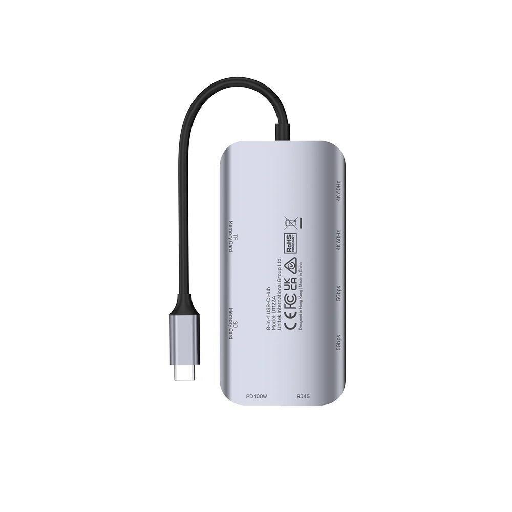 Unitek USB-C Docking Station με HDMI 4K PD Ethernet και σύνδεση 2 Οθονών Ασημί (D1122A01) - Image 3