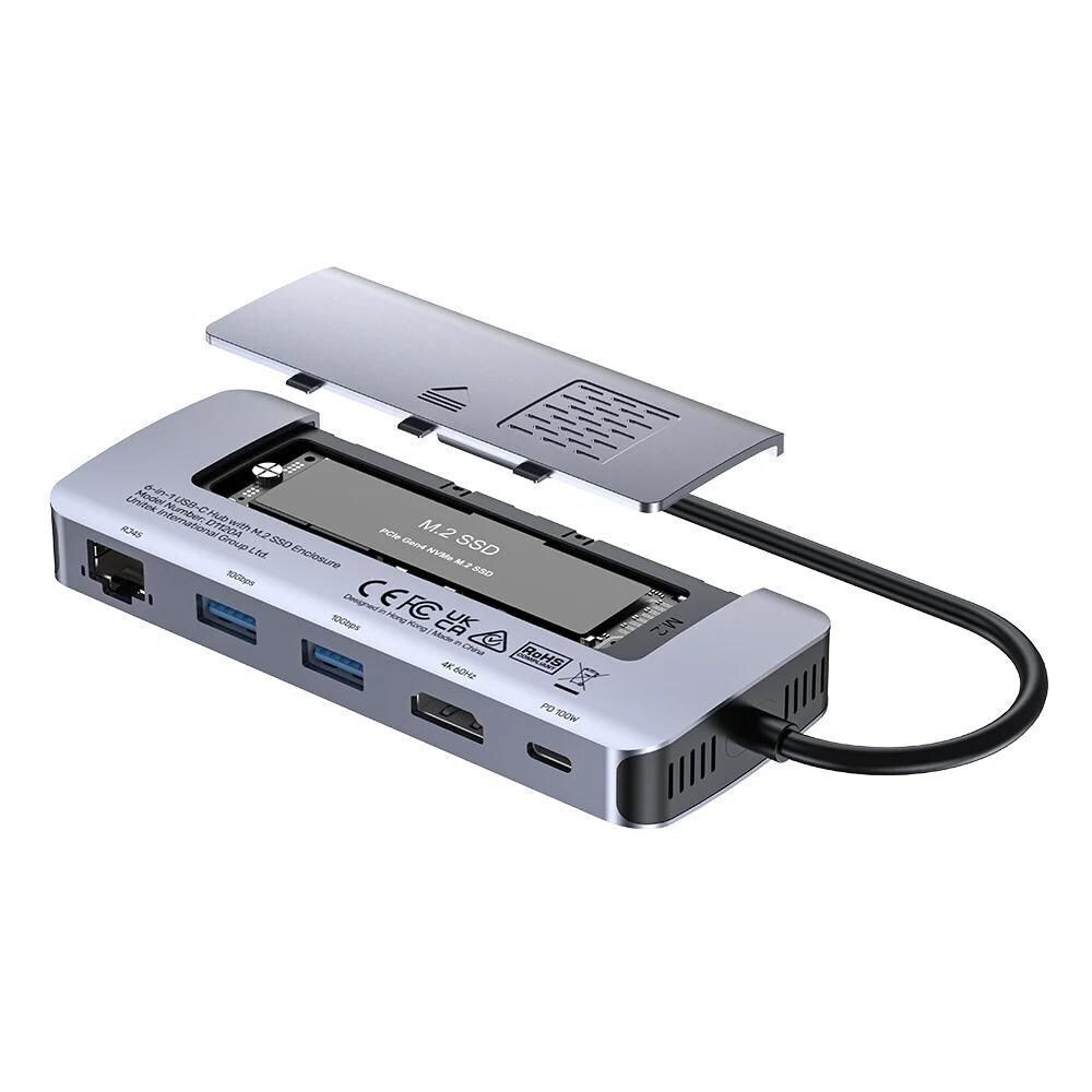 Unitek USB-C Docking Station με HDMI 4K PD Ethernet Γκρι (D1120A01) - Image 3
