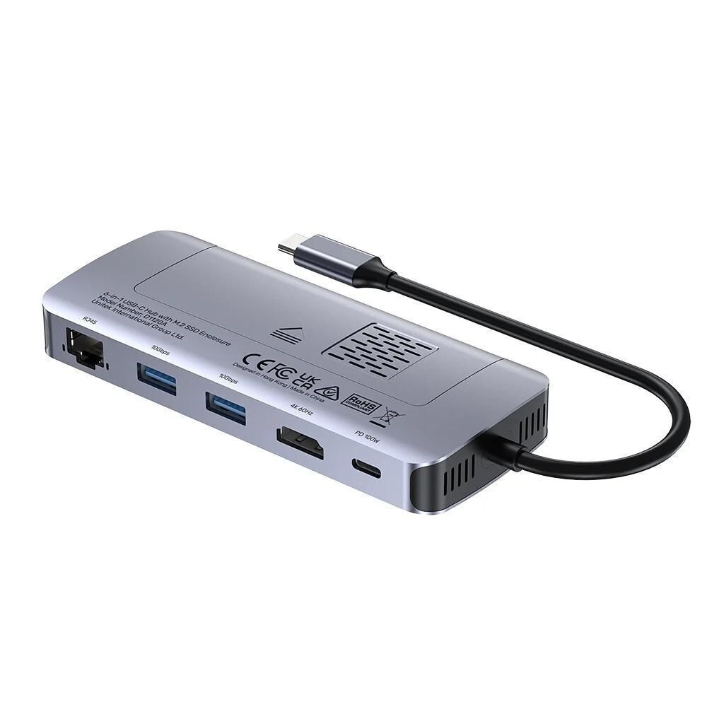 Unitek USB-C Docking Station με HDMI 4K PD Ethernet Γκρι (D1120A01) - Image 5