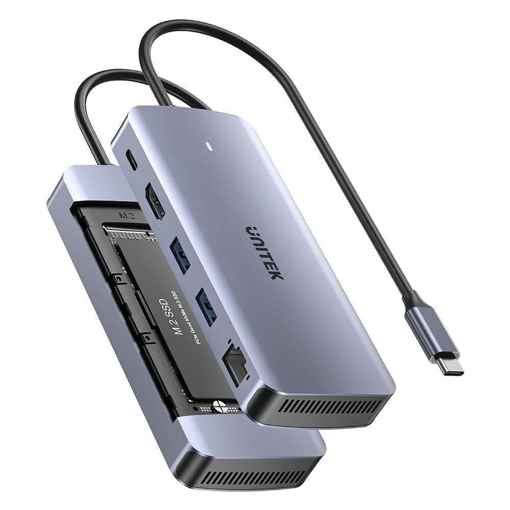 Unitek USB-C Docking Station με HDMI 4K PD Ethernet Γκρι (D1120A01) - Image 6