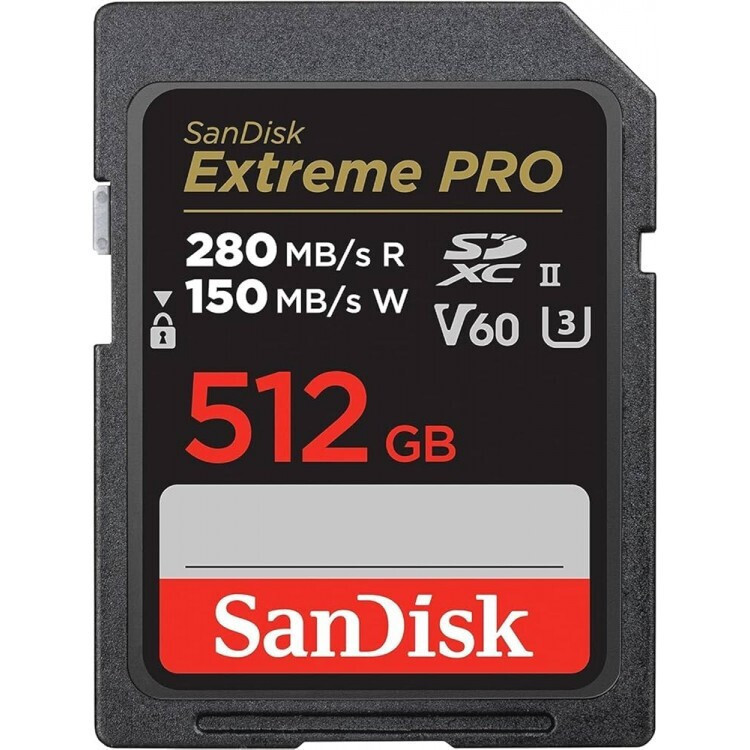Sandisk Extreme Pro SDXC 512GB Class 10 U3 V60 UHS-I