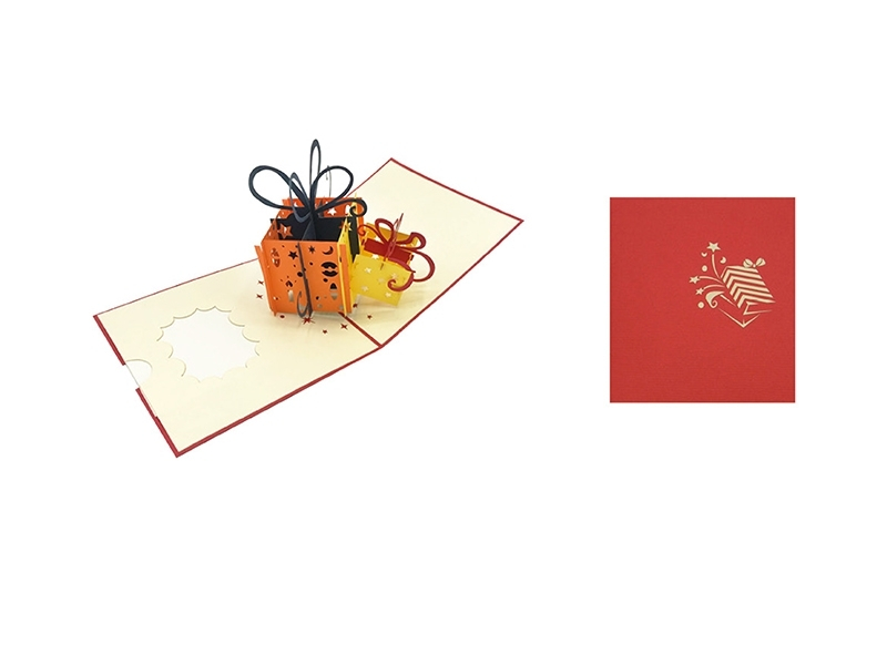 Origami Ευχετήρια Κάρτα 3d Κουτί Δώρου Πολύχρωμο Orbr071