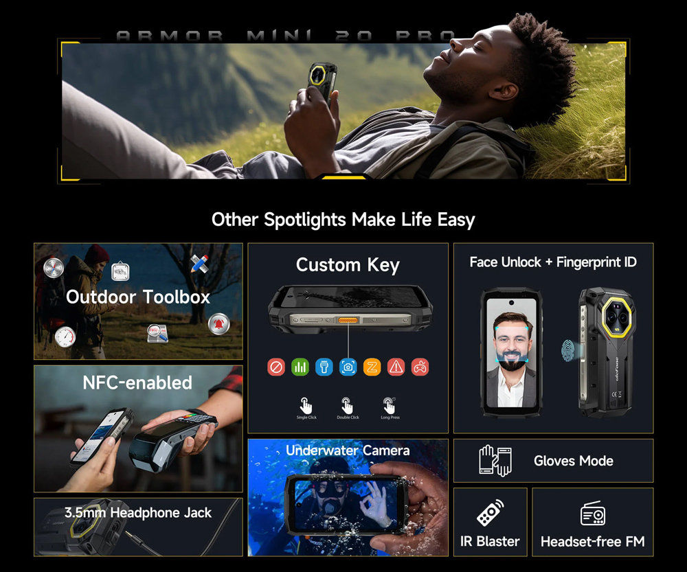 Ulefone Armor Mini 20 Pro 5G Dual SIM (8/256GB) Ανθεκτικό Smartphone Frost Black - Image 12