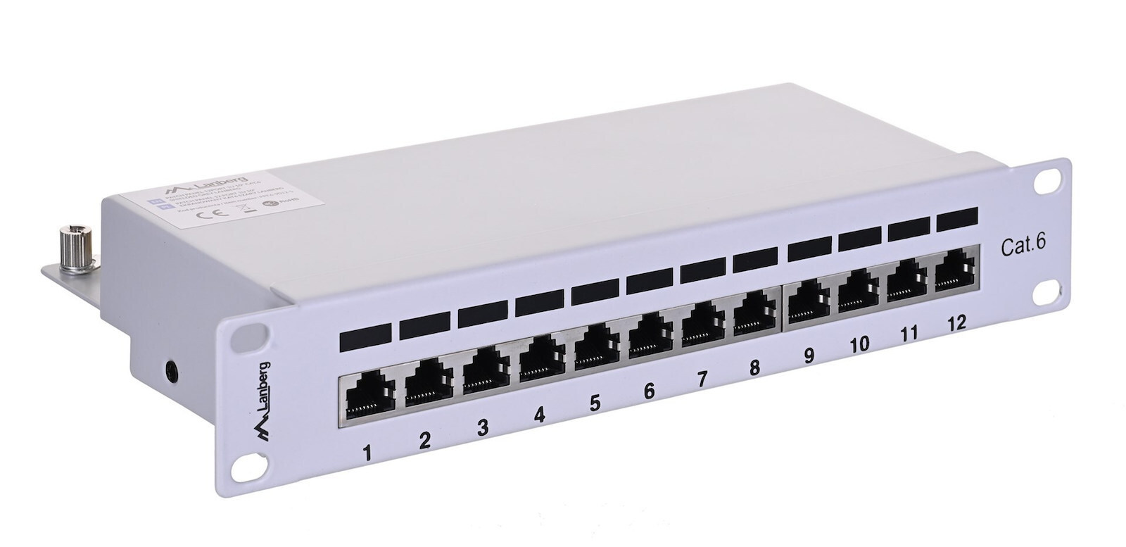 Lanberg Patch Panel Shielded για Rack 1U 10" 12 Θυρών cat6 Γκρι - Image 3