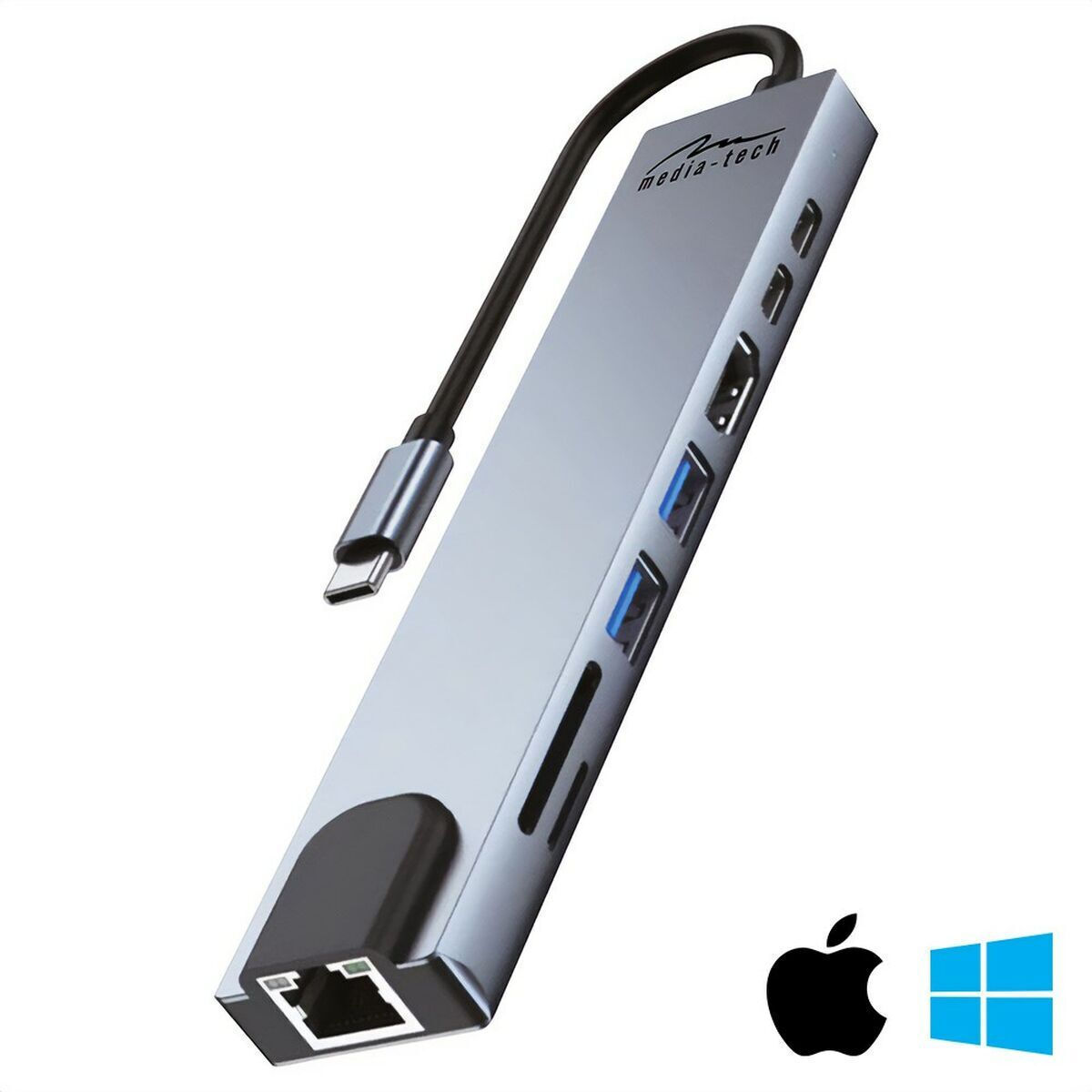 Media-Tech USB-C Docking Station με HDMI 4K PD Ethernet - Image 2