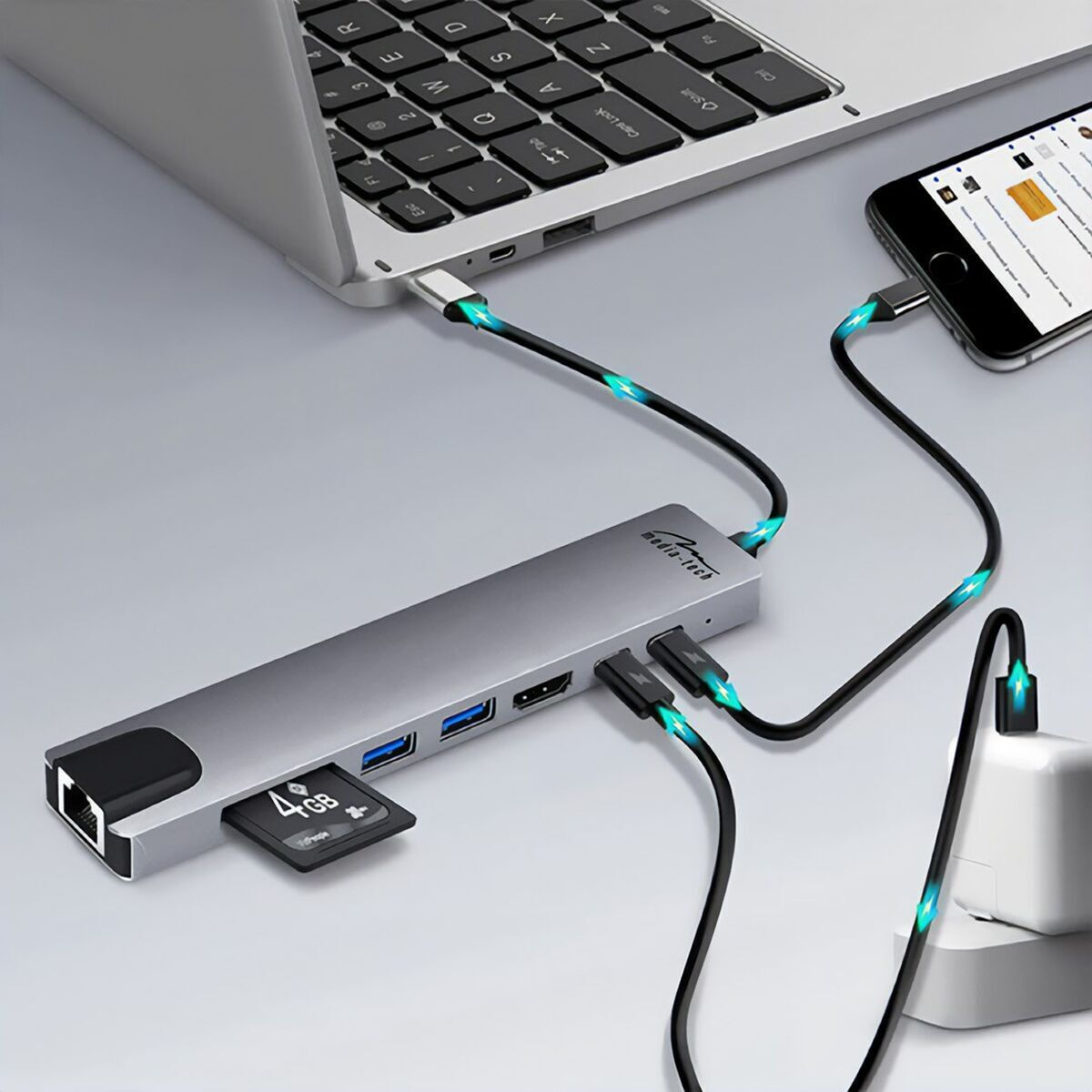 Media-Tech USB-C Docking Station με HDMI 4K PD Ethernet - Image 7