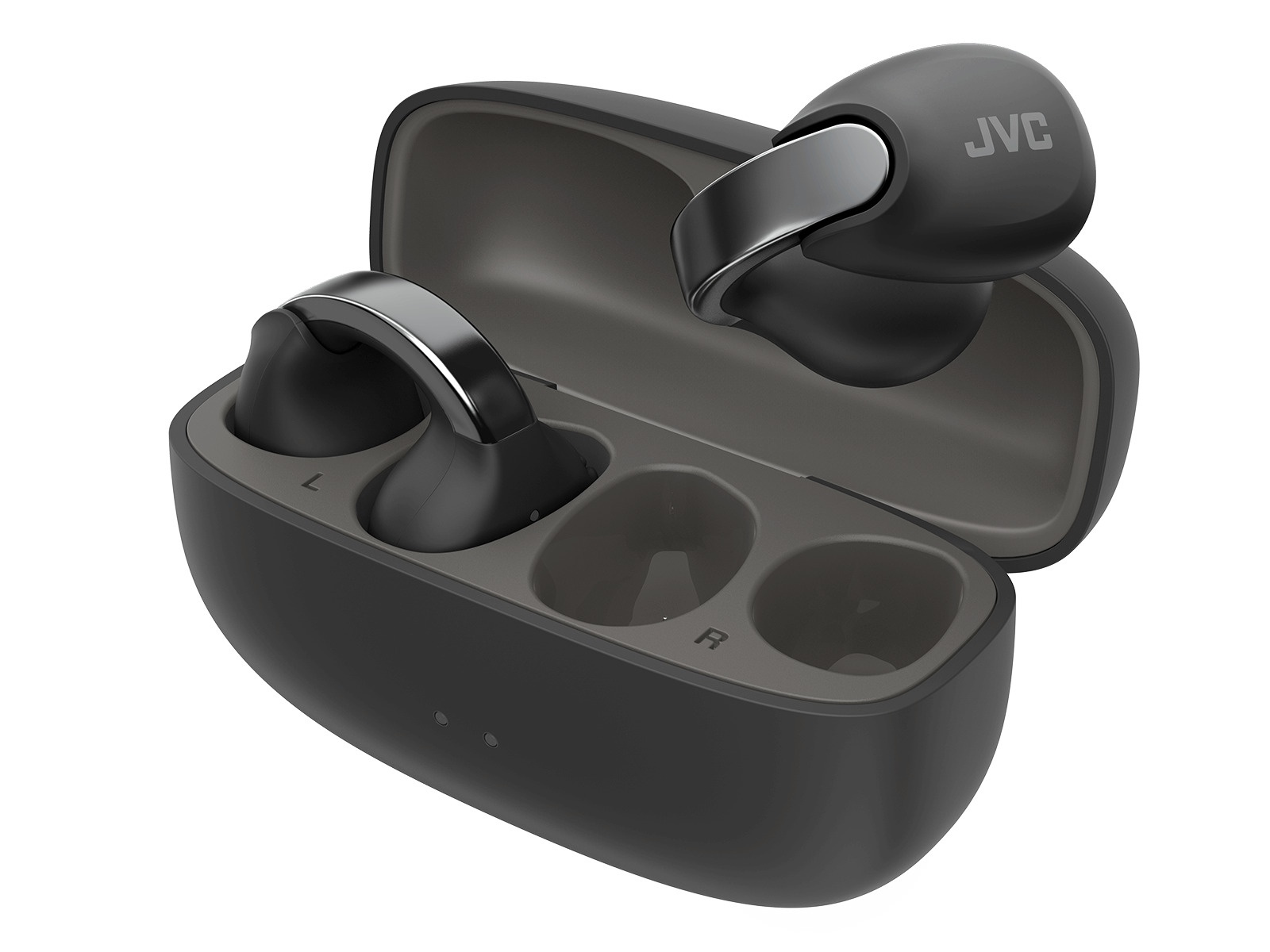 JVC HA-NP1T Open Ear Bluetooth Handsfree Ακουστικά με Αντοχή στον Ιδρώτα και Θήκη Φόρτισης Μαύρα