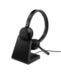 Jabra Evolve 65 TE Link 390a MS Stereo Stand Ασύρματα On Ear Multimedia Ακουστικά με μικρόφωνο και σύνδεση Bluetooth / USB-A