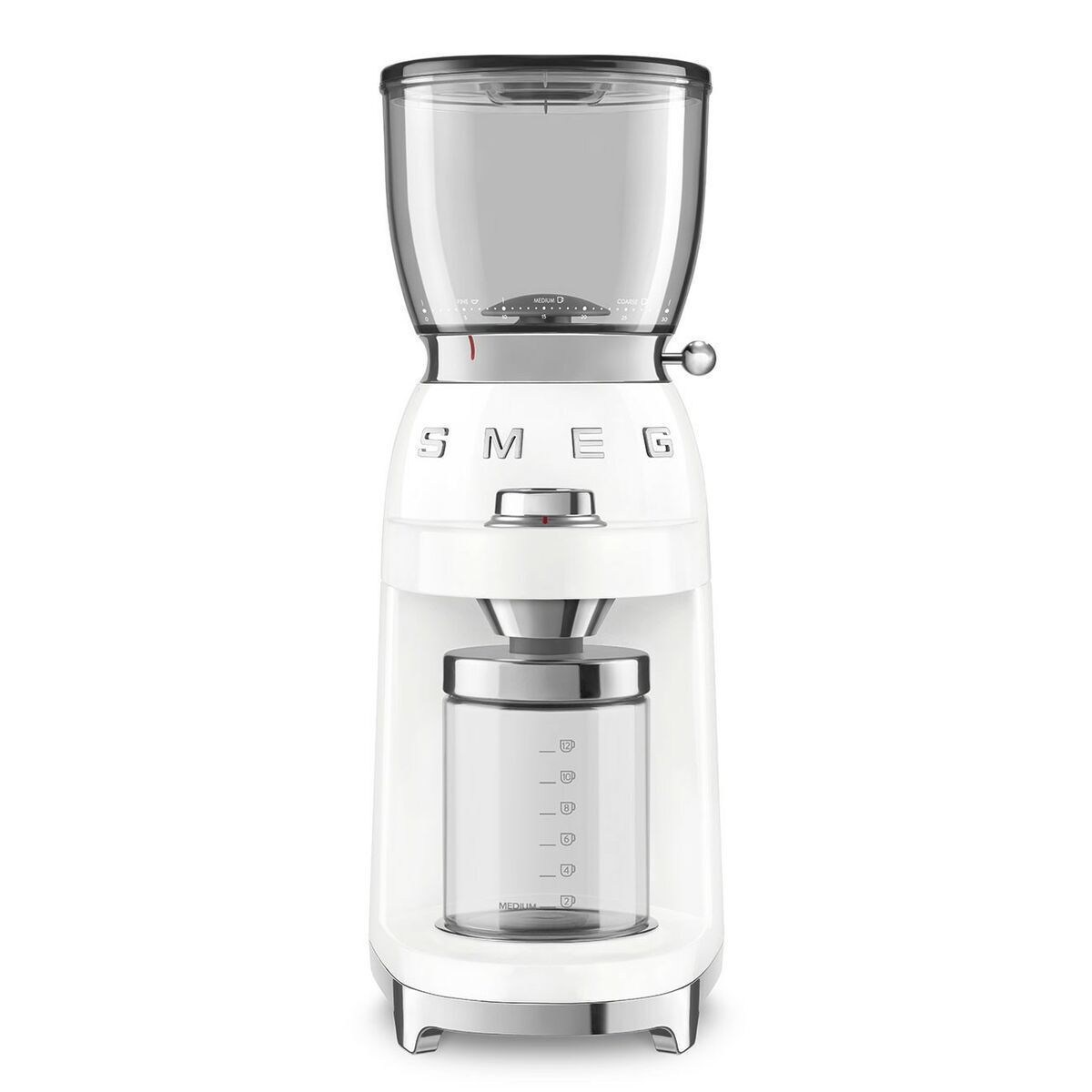 Smeg CGF11WHEU Ηλεκτρικός Μύλος Καφέ 150W με Χωρητικότητα 350gr και 30 Επίπεδα Άλεσης Λευκός