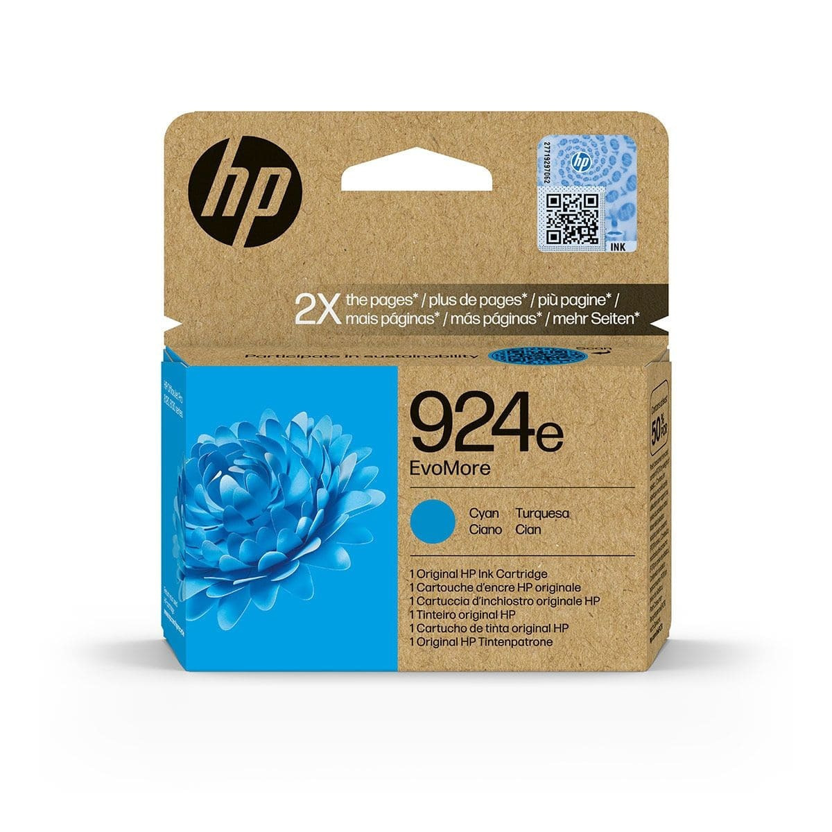 HP 924e EvoMore Γνήσιο Μελάνι Εκτυπωτή InkJet Κυανό (4K0U7NE) - Image 2