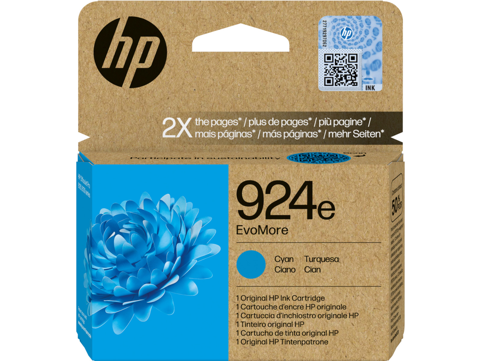 HP 924e EvoMore Γνήσιο Μελάνι Εκτυπωτή InkJet Κυανό (4K0U7NE) - Image 3