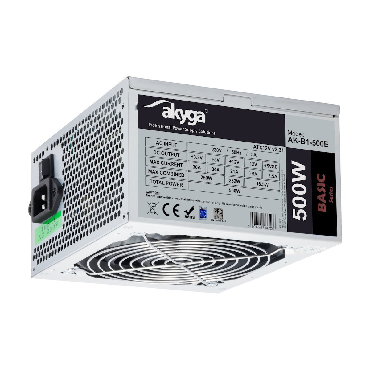 Akyga AK-B1-500E 500W Γκρι Τροφοδοτικό Υπολογιστή Full Wired - Image 5