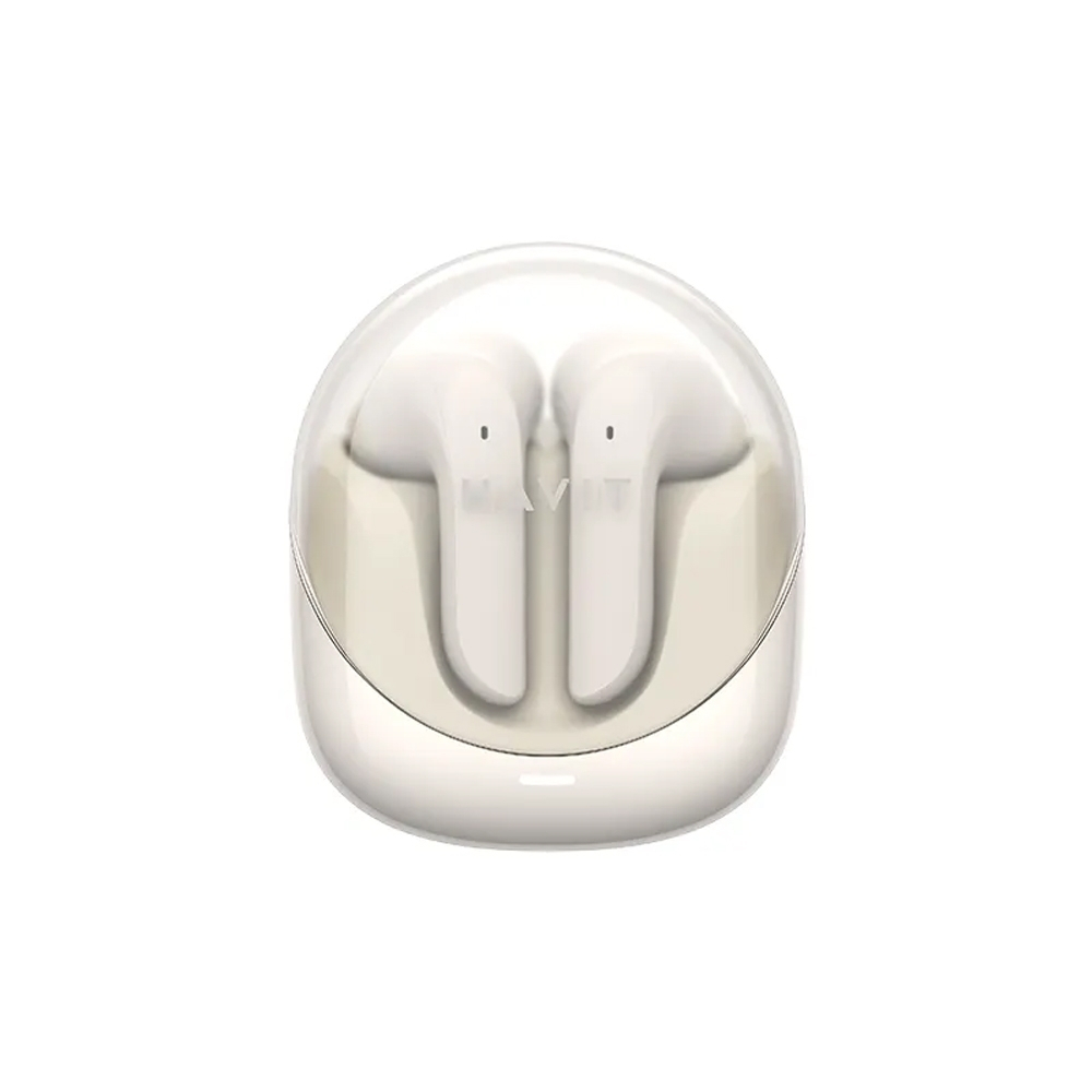 Havit TW974 Earbud Bluetooth Handsfree Ακουστικά με Αντοχή στον Ιδρώτα και Θήκη Φόρτισης Μπεζ - Image 2