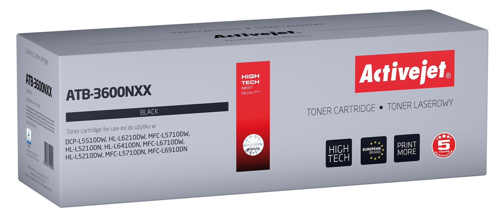 Active Jet Συμβατό Toner για Laser Εκτυπωτή Brother TN3600XXL 11000 Σελίδων Μαύρο