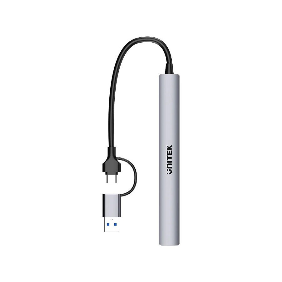 Unitek USB 2.0 Hub 7 Θυρών με σύνδεση USB-A / USB-C Γκρι - Image 2