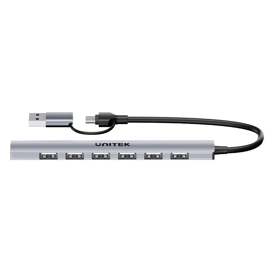 Unitek USB 2.0 Hub 7 Θυρών με σύνδεση USB-A / USB-C Γκρι - Image 3