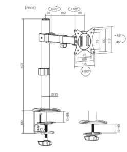 Alternative view of Maclean Energy MC-572N Βάση Οθόνης Γραφείου έως 32"