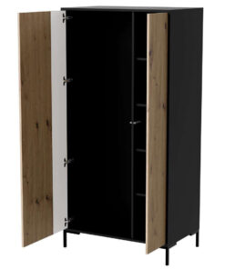 Alternative view of Δίφυλλη Merci 90x55x184cm Black/oak Artisan