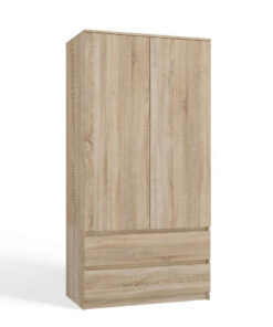 Δίφυλλη Ντουλάπα Ρούχων Malwa Oak 90x50x180cm