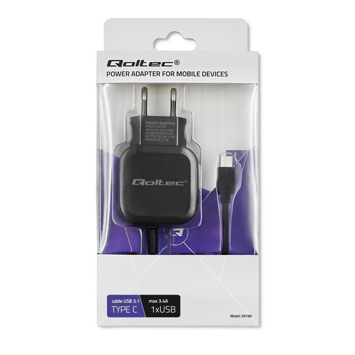 Qoltec 50190 USB-C 17W με Καλώδιο USB-C - Image 5