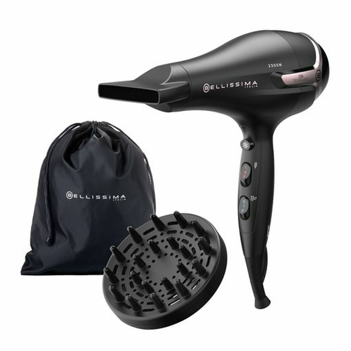 Bellissima K9 2500 Asciuga Capelli 2300 W Nero, Rosa
