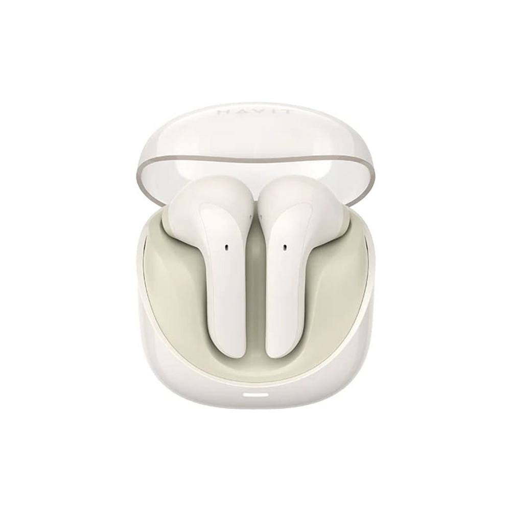 Havit TW974 Earbud Bluetooth Handsfree Ακουστικά με Αντοχή στον Ιδρώτα και Θήκη Φόρτισης Μπεζ - Image 3