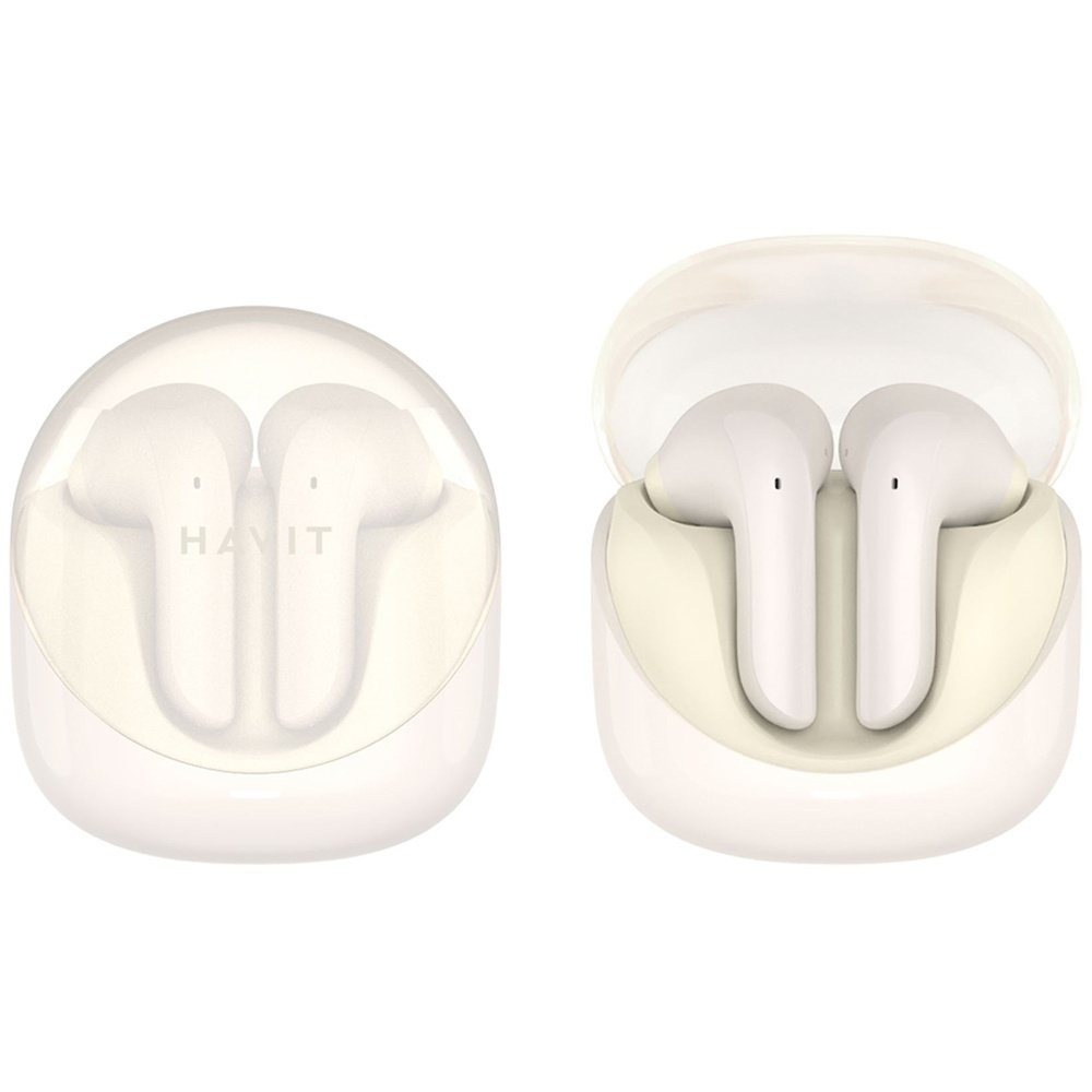 Havit TW974 Earbud Bluetooth Handsfree Ακουστικά με Αντοχή στον Ιδρώτα και Θήκη Φόρτισης Μπεζ - Image 6