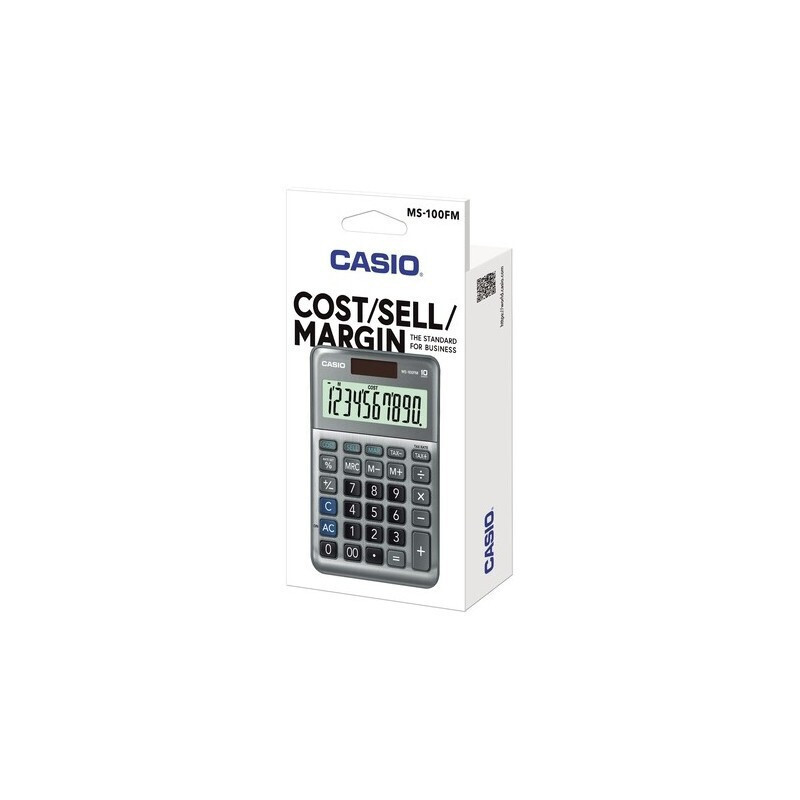 Casio Αριθμομηχανή σε Ασημί Χρώμα MS-100FM - Image 3