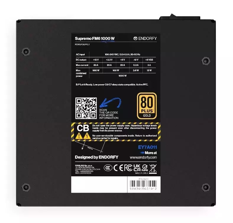 Endorfy Supremo FM6 1000W Full Modular 80 Plus Gold - Image 4