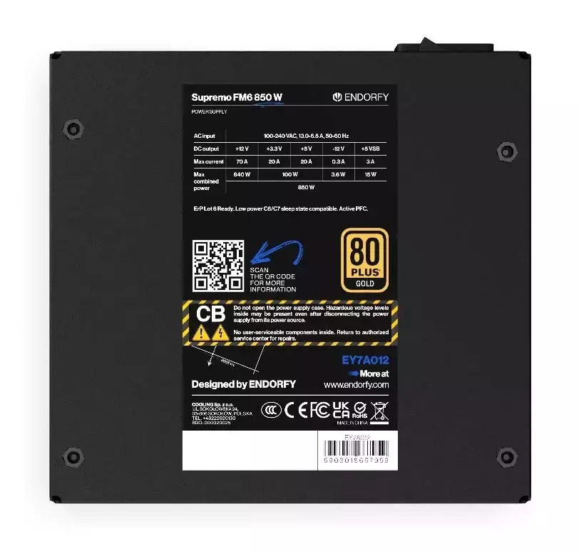 Endorfy Supremo FM6 850W Full Modular 80 Plus Gold - Image 4