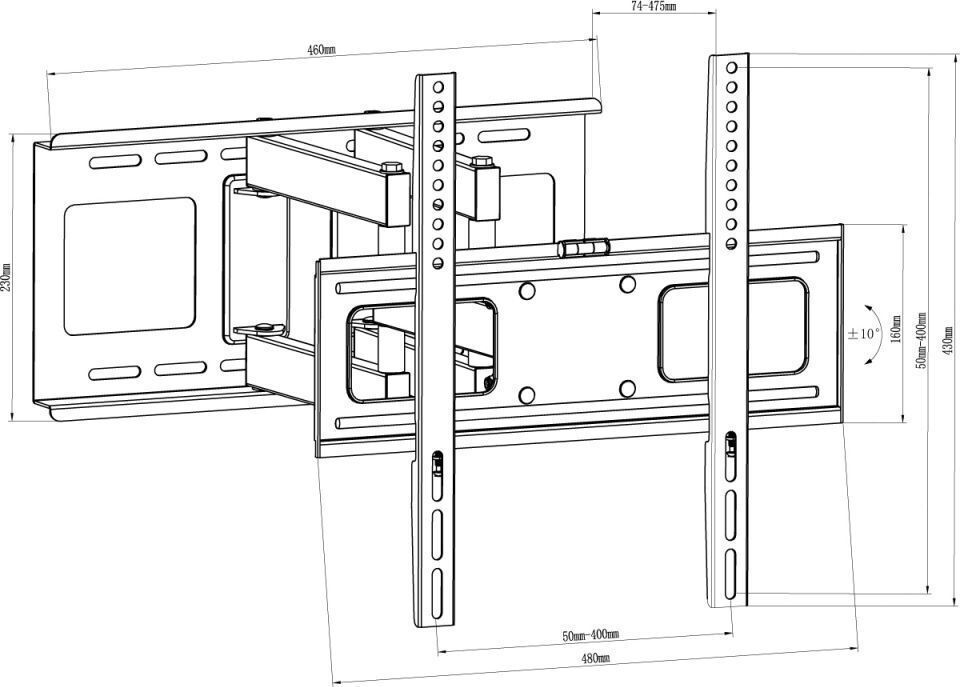 Art AR-80 Επιτοίχια έως 65" και 75kg - Image 5