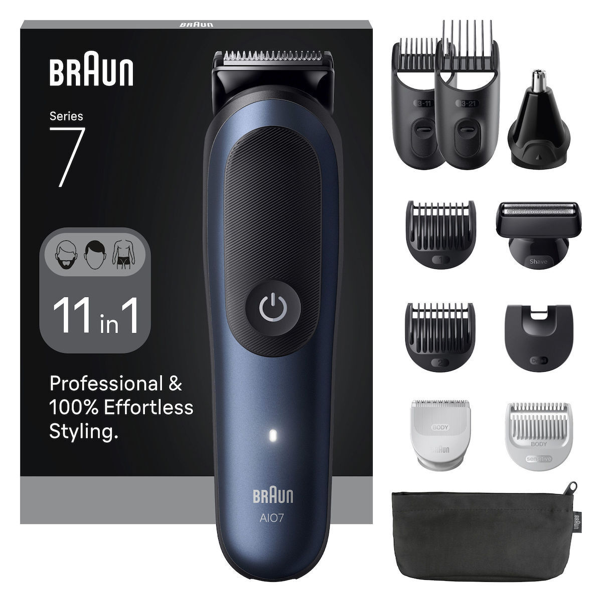Braun All-in-one Series 7 Σετ Κουρευτικής Μηχανής Μαύρο AIO7540